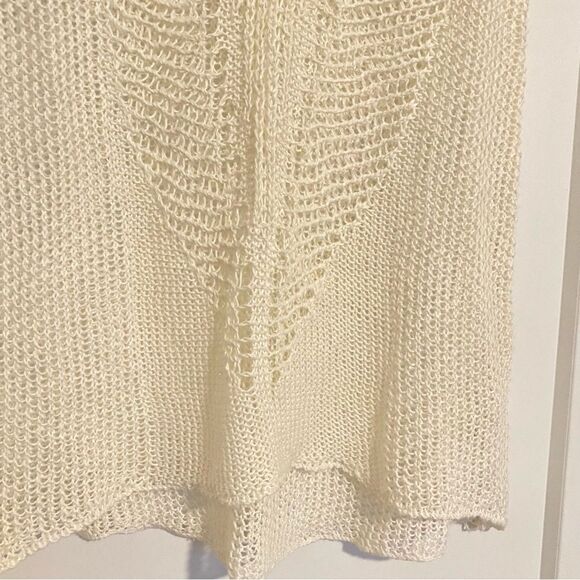 Cabi White Linen Boho Chic Loose Knitted Festival Casual Tank Top Blouse Shirt - Picture 5 of 5